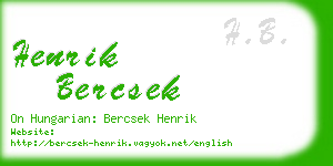 henrik bercsek business card